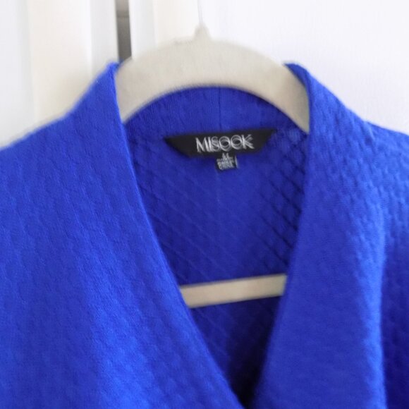 Misook Royal Blue textured knit jacket  Cardigan M - Picture 3 of 3